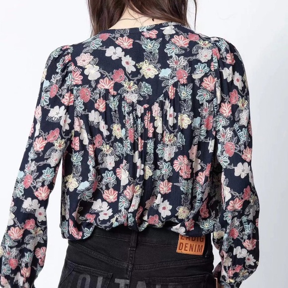 Zadig & Voltaire Tiffany Print Flower Tunic Blouse - Picture 4 of 6